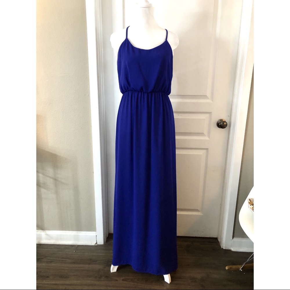 GB cobalt open back maxi dress